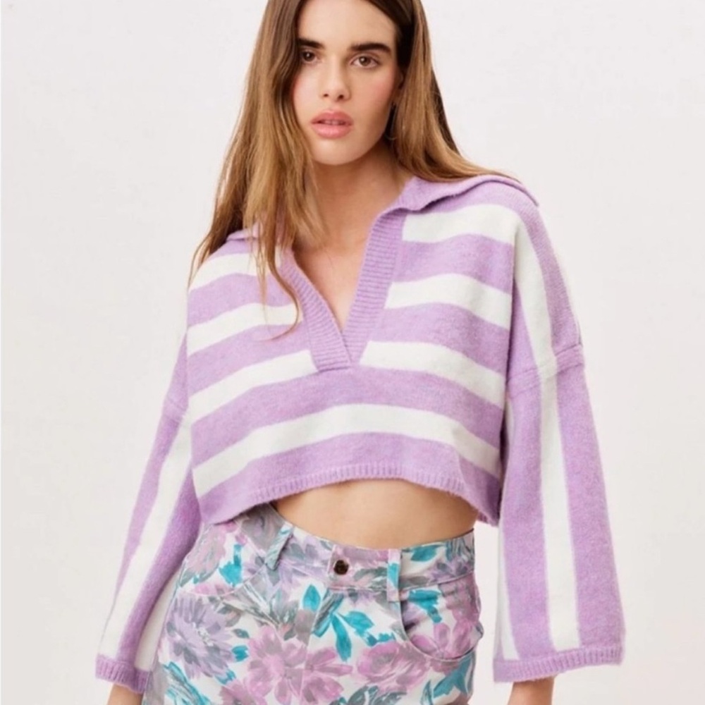 For Love and Lemons Maud Crop Top Sweater